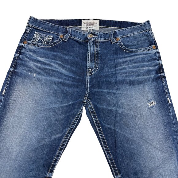 Big Star Pioneer Jean Men's Distressed Denim Pants Signature S Pocket, Size 42R - Picture 3 of 13